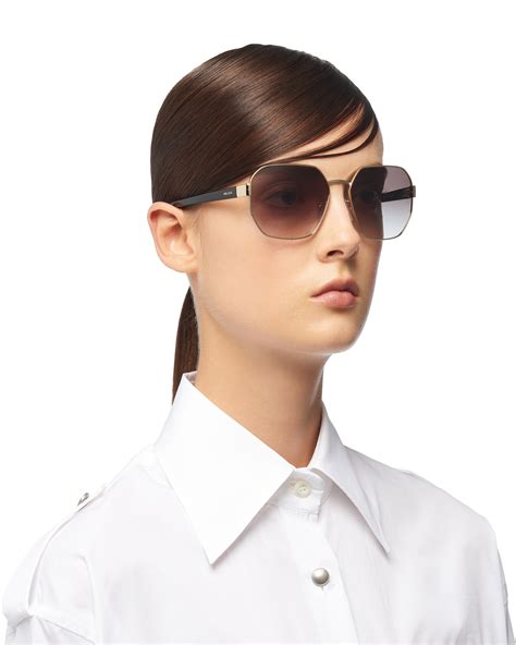 metal prada sunglasses|small prada sunglasses.